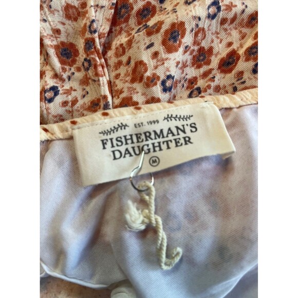 NWOT Fisherman's Daughter Floral Crop Top Tank‎ Strappy Orange Blue Boho Flowy M - Picture 3 of 13